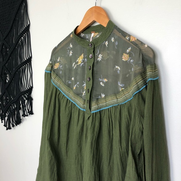 Free People Hearts & Colors Top In Green - Picture 4 of 7